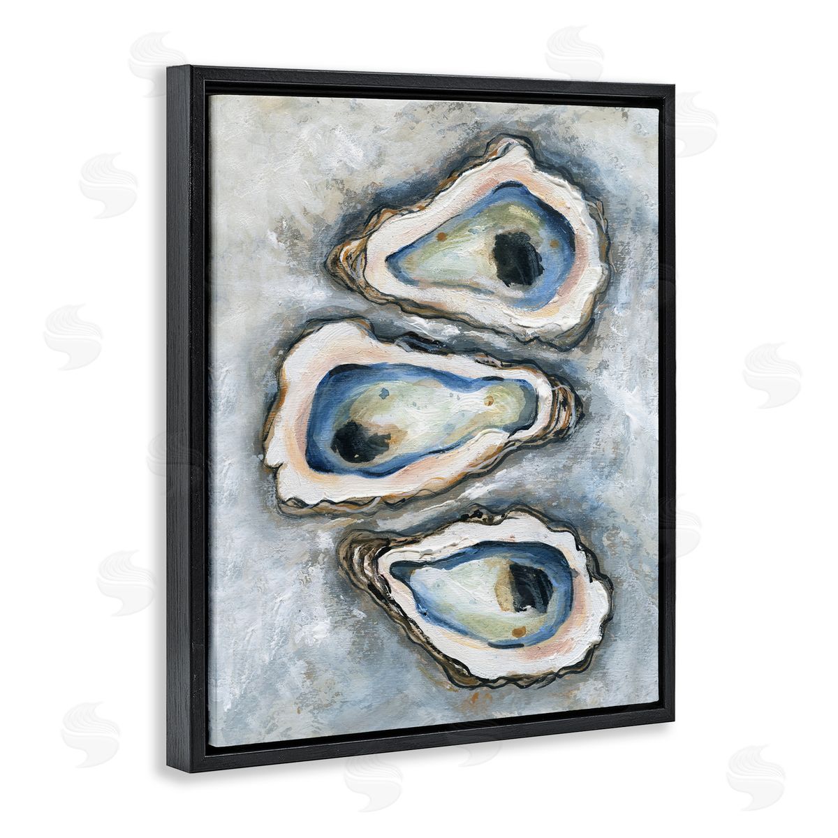 Carol Robinson Oyster Bar Trio Black Floating Frame Canvas Wall Art Print