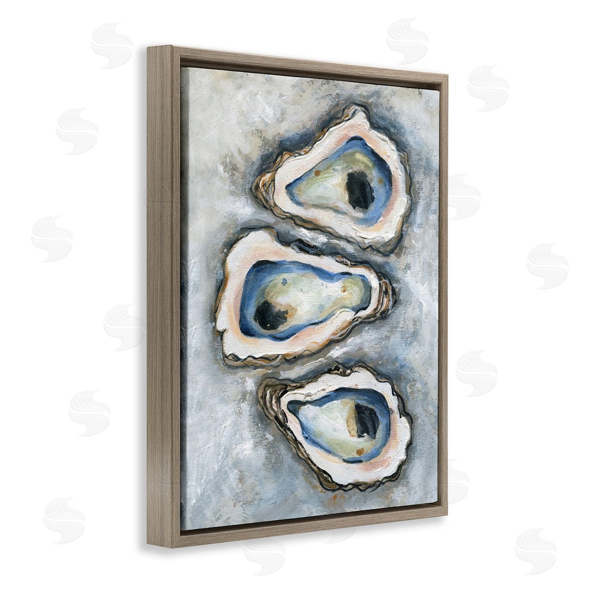 Carol Robinson Oyster Bar Trio Brown Floating Frame Canvas Art Print