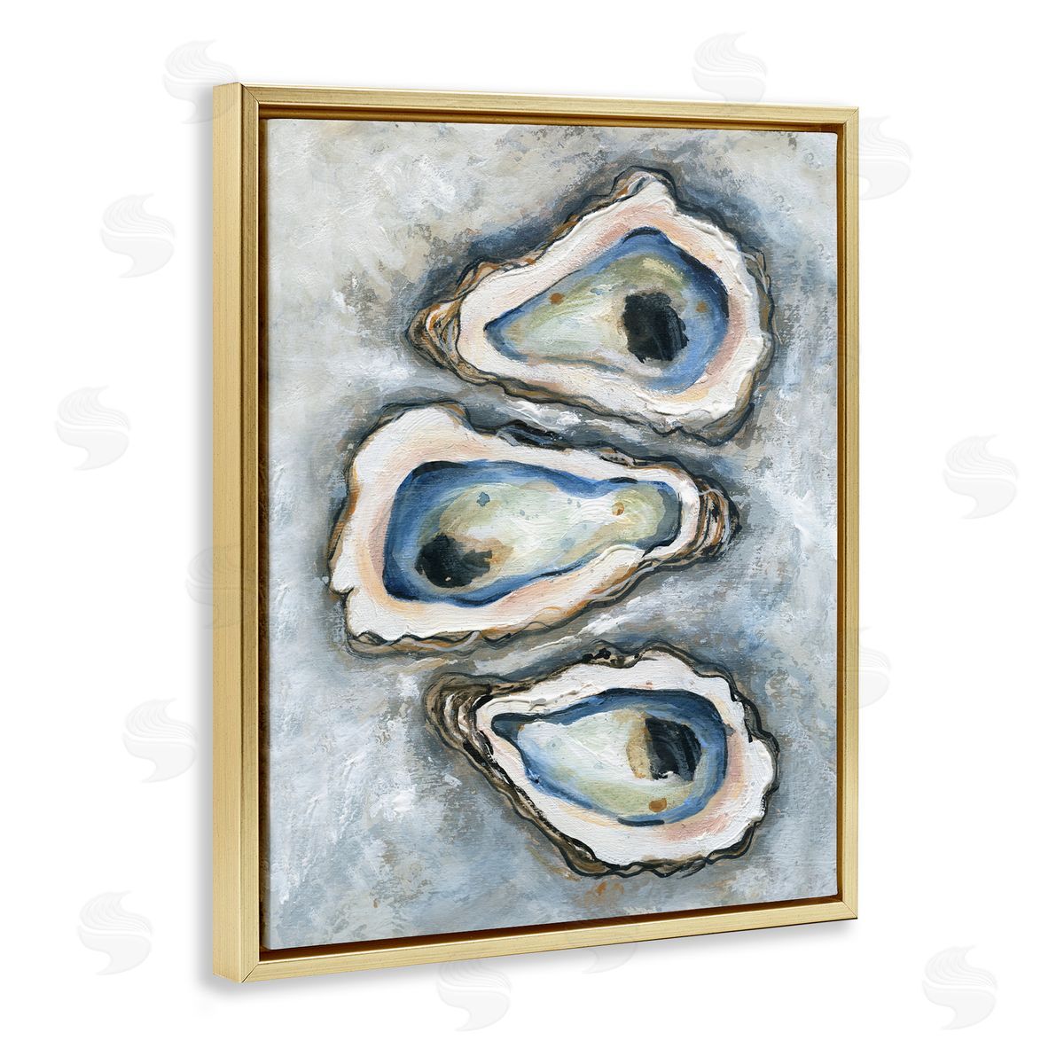 Carol Robinson Oyster Bar Trio Gold Floating Frame Canvas Art Print
