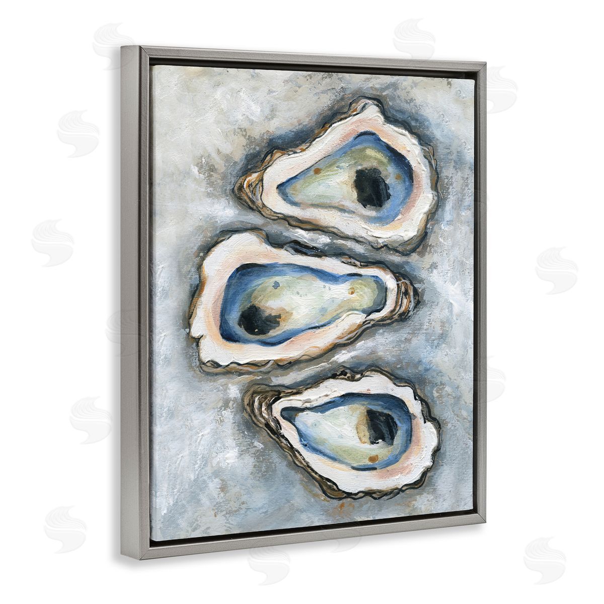 Carol Robinson Oyster Bar Trio Gray Floating Frame Canvas Art Print