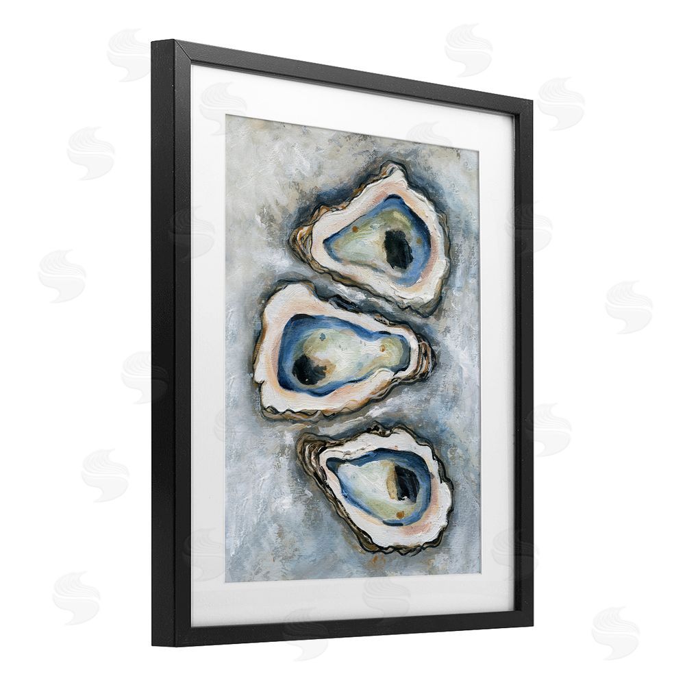 Carol Robinson Oyster Bar Trio Black Framed Print Under Glass Art