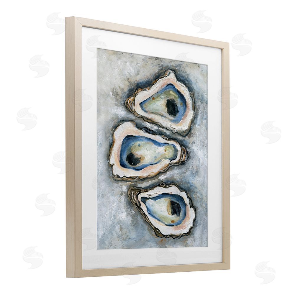 Carol Robinson Oyster Bar Trio Birch Framed Print Under Glass Art