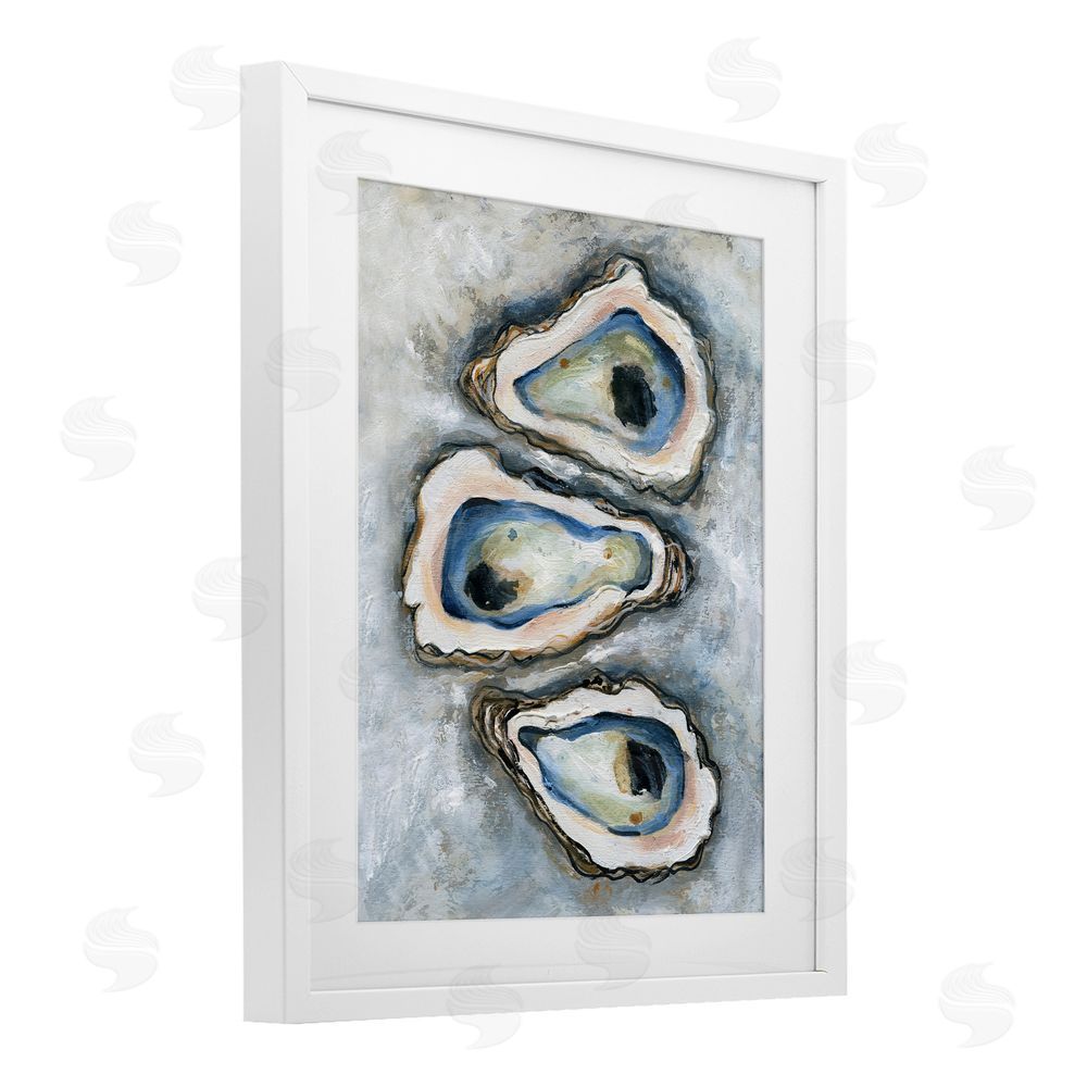 Carol Robinson Oyster Bar Trio White Framed Print Under Glass Art