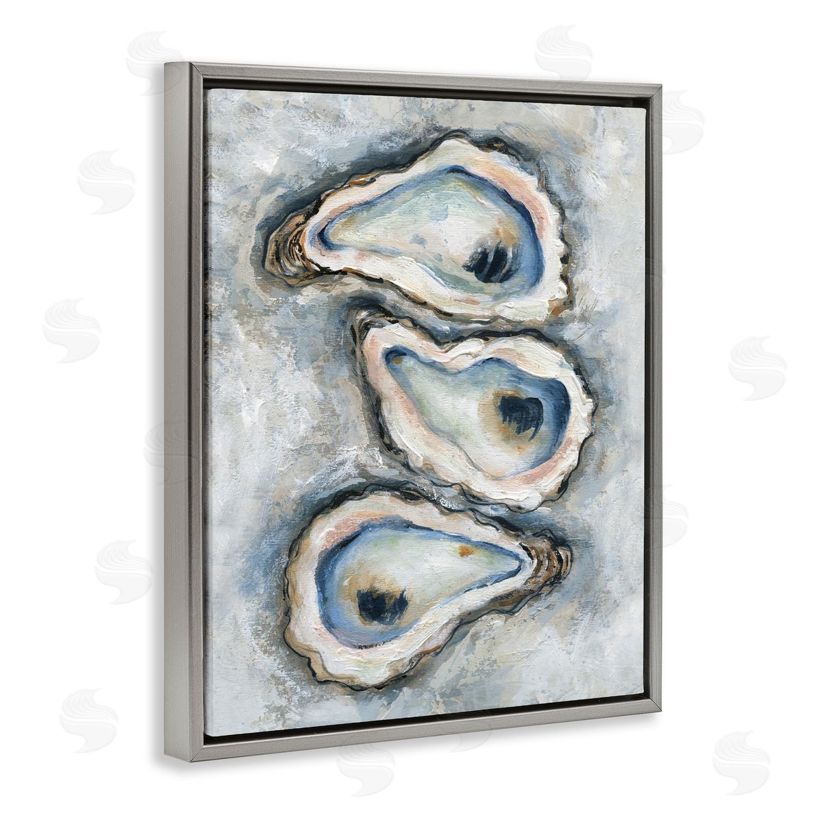 Carol Robinson Organic Oyster Bar Gray Floating Frame Canvas Art Print
