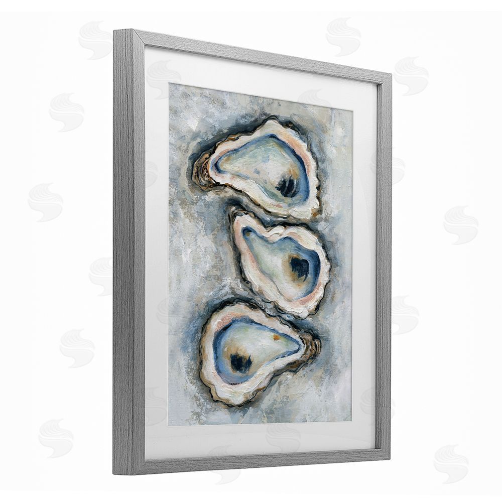 Carol Robinson Organic Oyster Bar Gray Framed Print Under Glass Art
