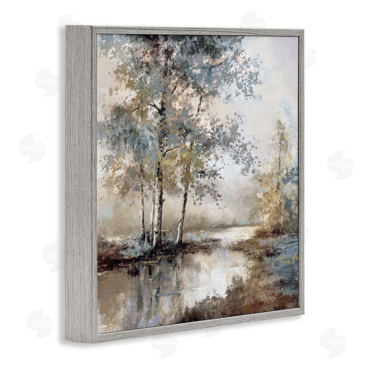T.C. Chiu Meandering River Landscape Gray Framed Giclee Art Print