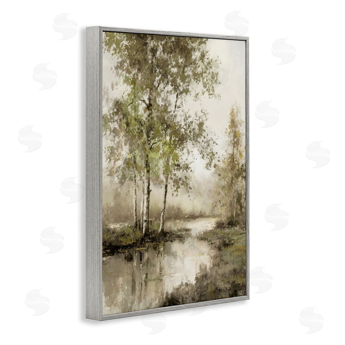 T.C. Chiu Spring River in Forest Gray Framed Giclee Art Print