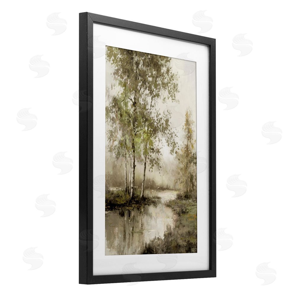T.C. Chiu Spring River in Forest Black Framed Print Under Glass Art