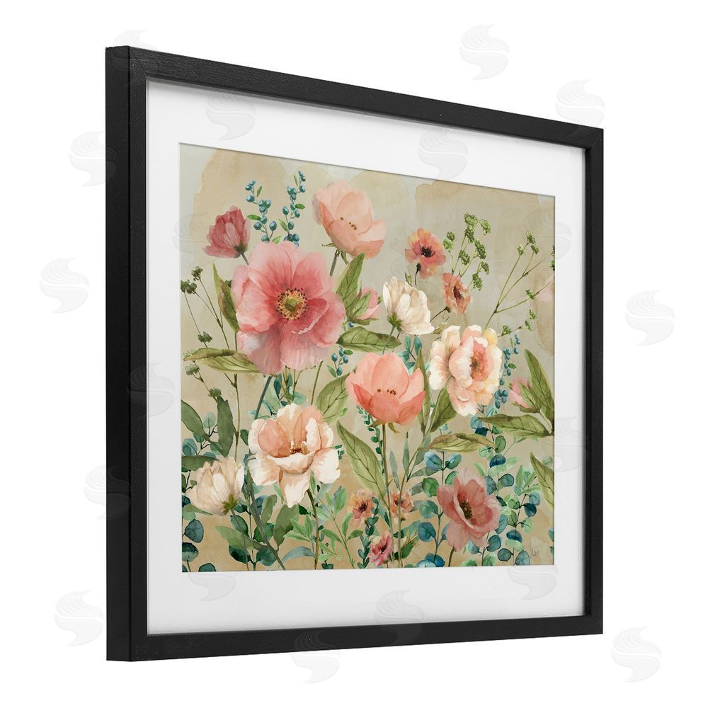 Nan Floral Surprise Garden Black Framed Print Under Glass Art