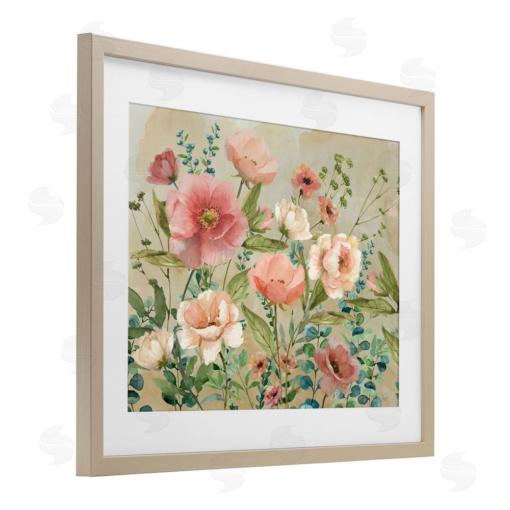 Nan Floral Surprise Garden Birch Framed Print Under Glass Art