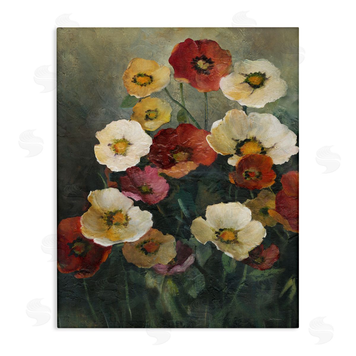 Carol Robinson Poppies at Dawn Painting Canvas Wall Art Print
