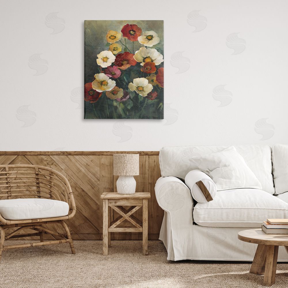 Carol Robinson Poppies at Dawn Painting Printed Wall Art in Room