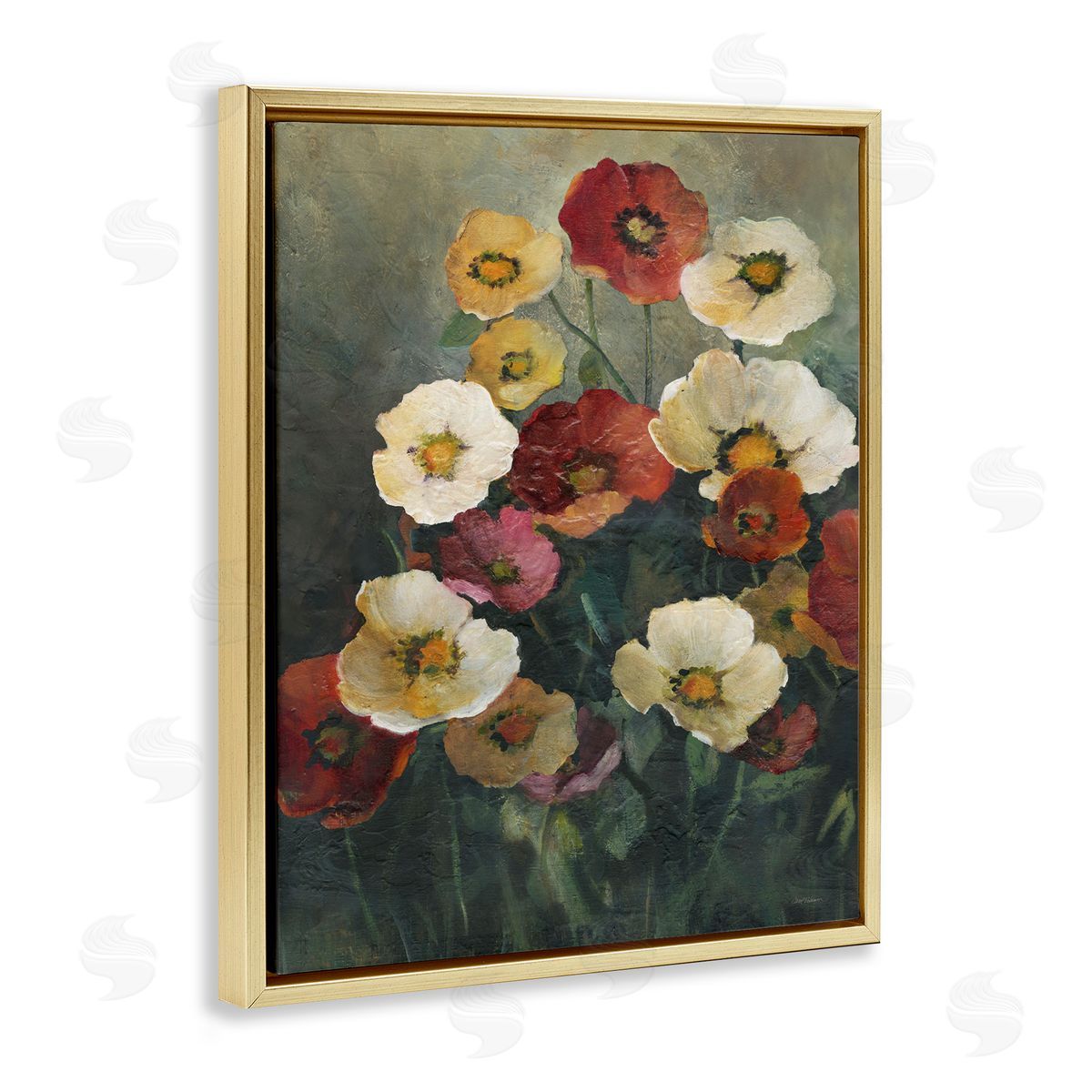 Carol Robinson Poppies at Dawn Painting Gold Floating Frame Canvas Art Print