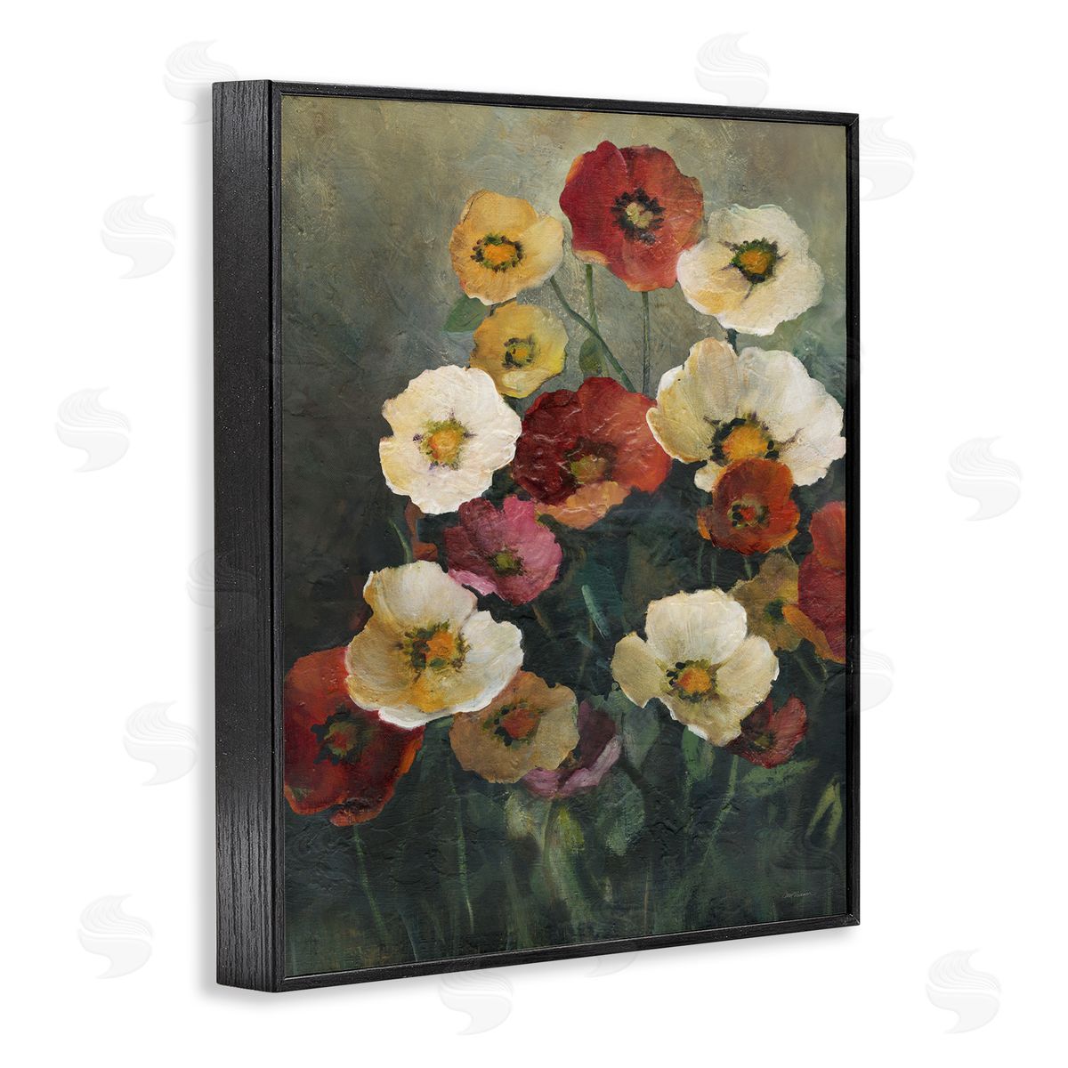 Carol Robinson Poppies at Dawn Painting Black Framed Giclee Art Print
