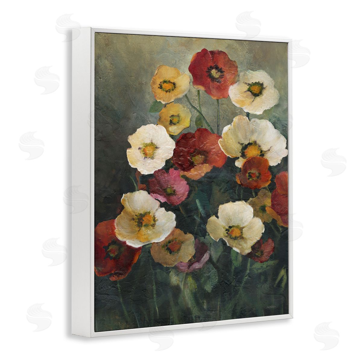 Carol Robinson Poppies at Dawn Painting White Frame Giclee Art Print