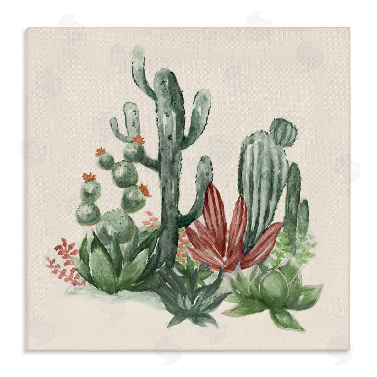 Nan Mojave Green Cacti Canvas Wall Art Print