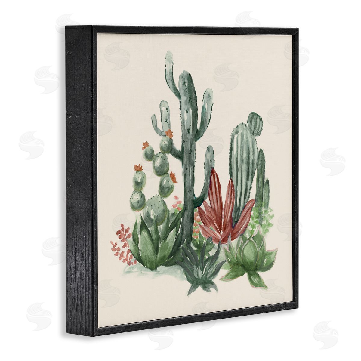 Nan Mojave Green Cacti Black Framed Giclee Art Print