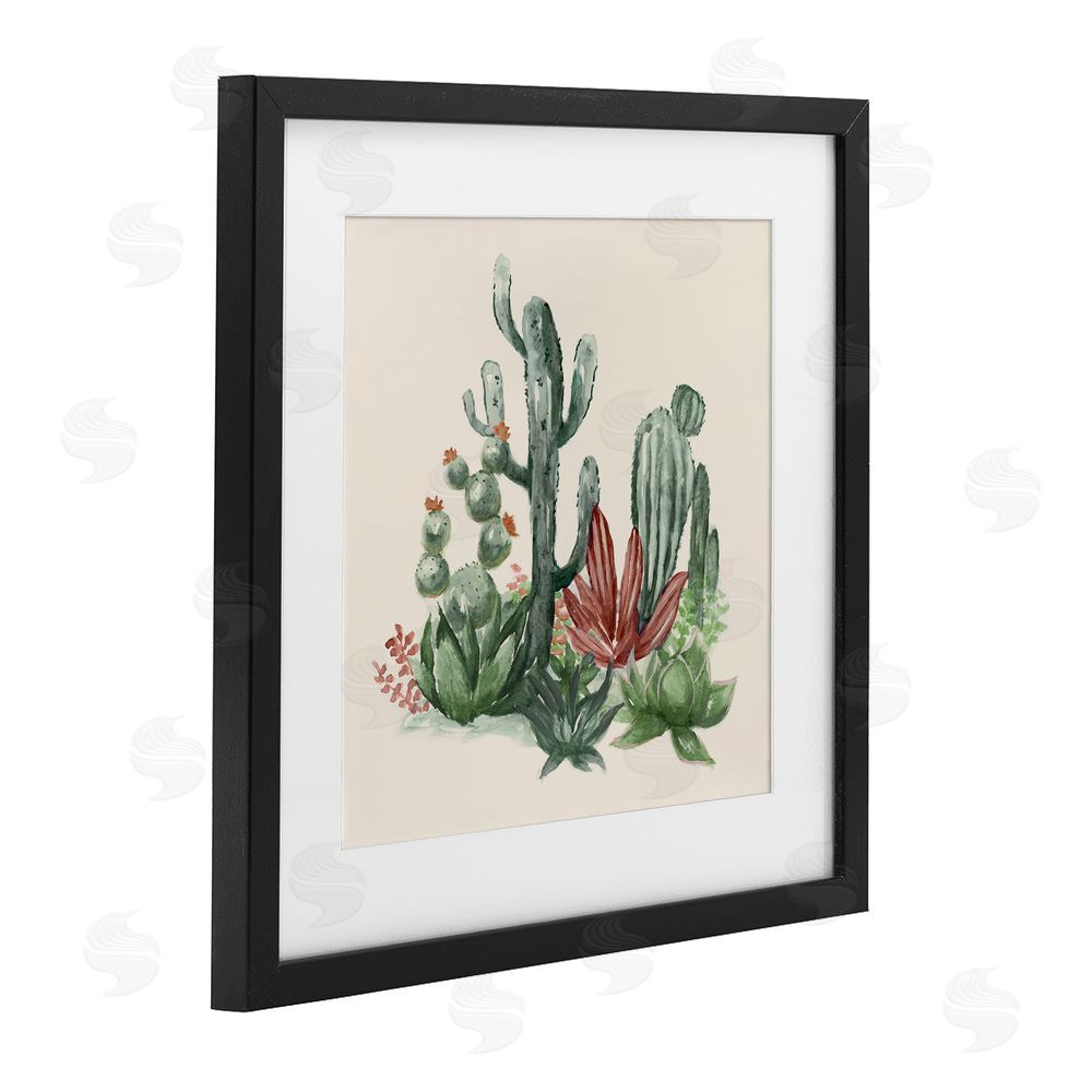 Nan Mojave Green Cacti Black Framed Print Under Glass Art