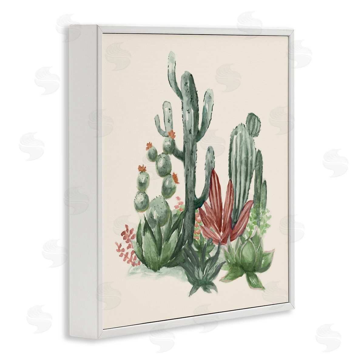 Nan Mojave Green Cacti White Frame Giclee Art Print