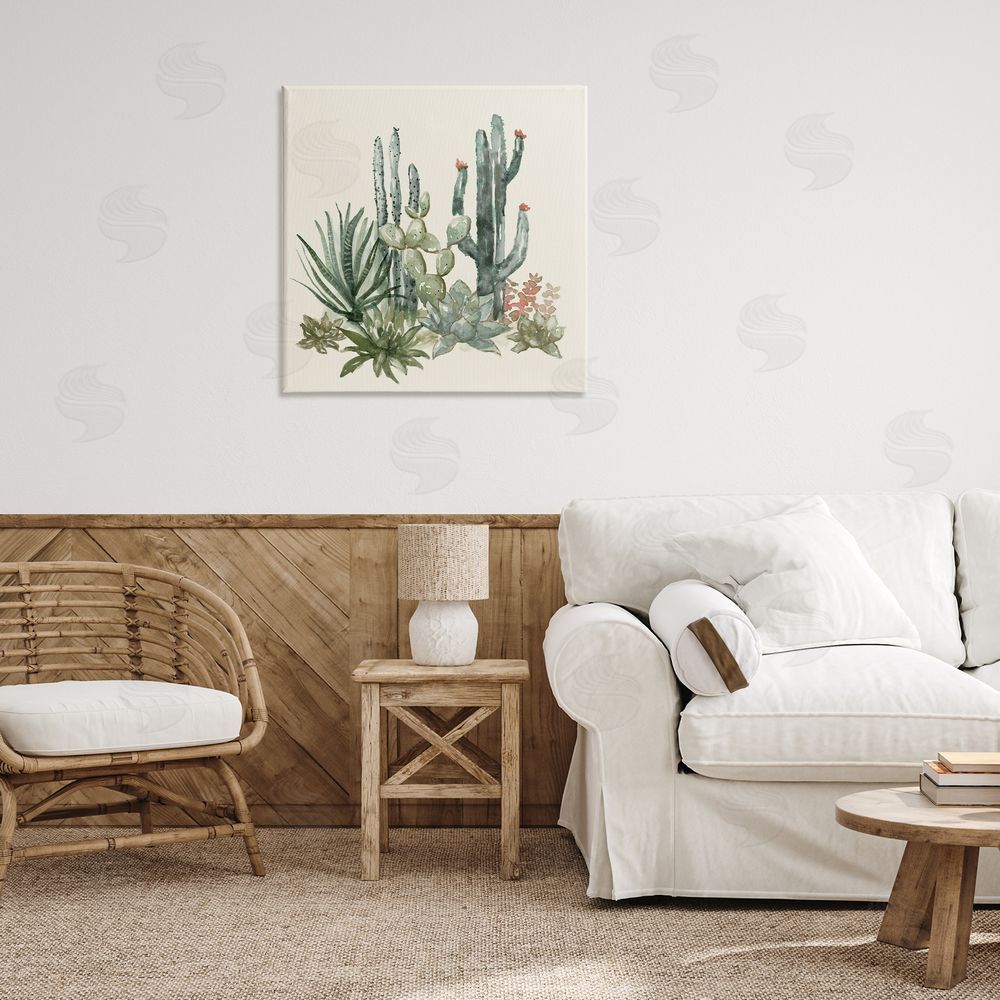Nan Mojave Green Succulents Printed Wall Art in Room