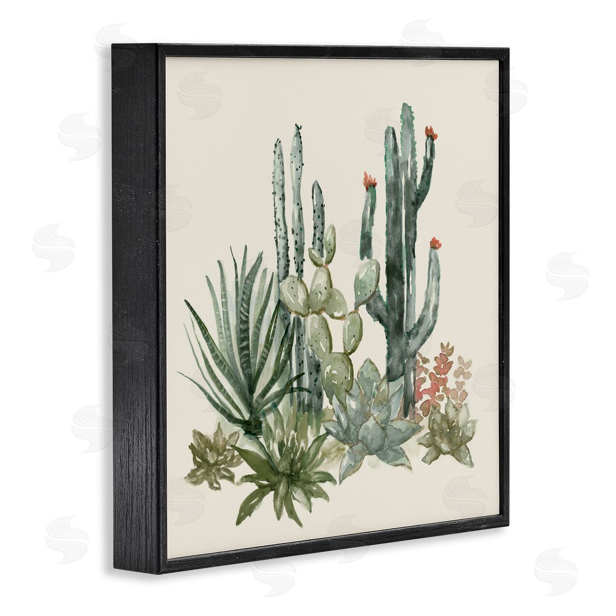 Nan Mojave Green Succulents Black Framed Giclee Art Print