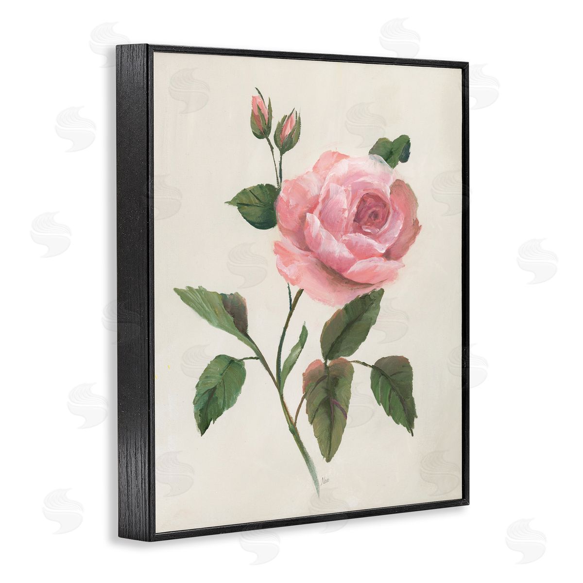 Nan Rosie Rose Floral Study Black Framed Giclee Art Print