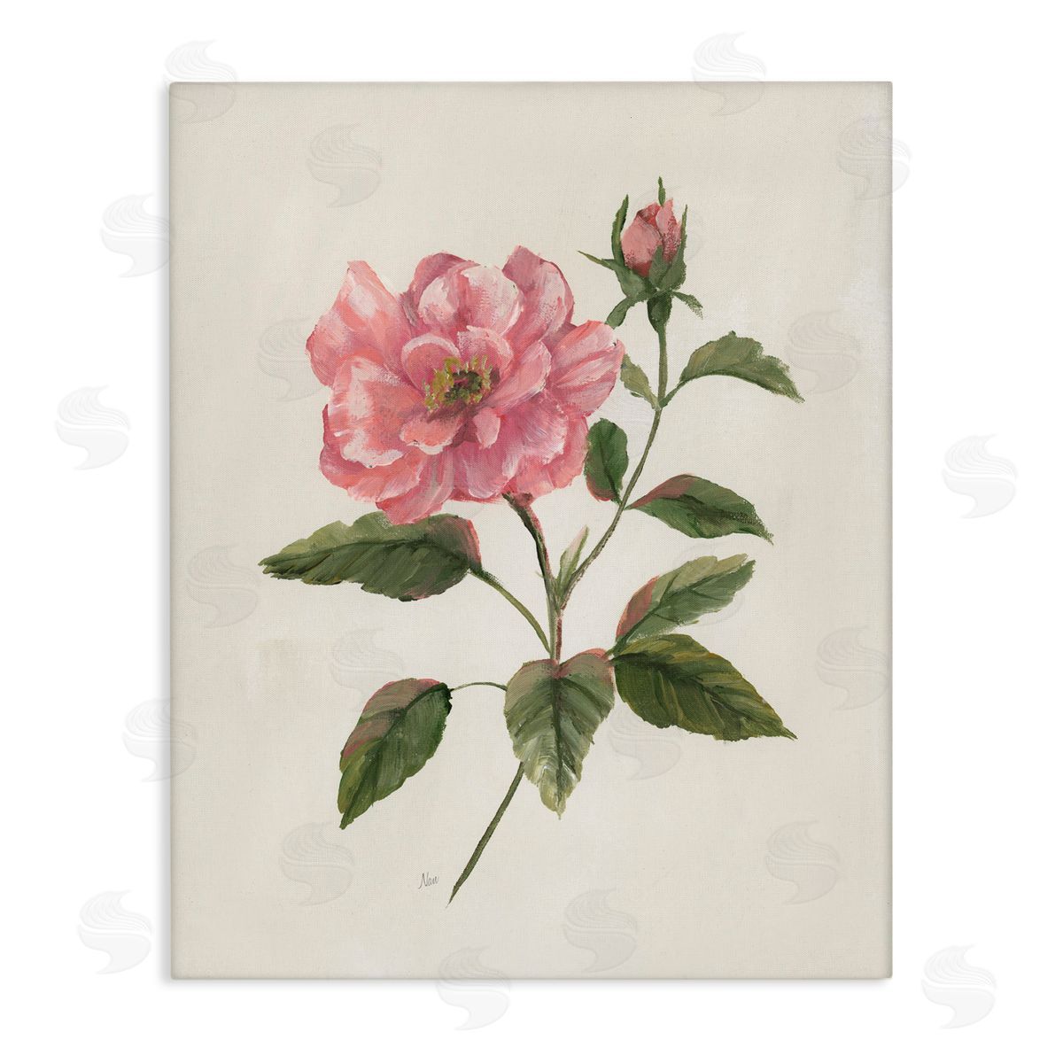 Nan Rosie Rose Flower Blossom Canvas Wall Art Print