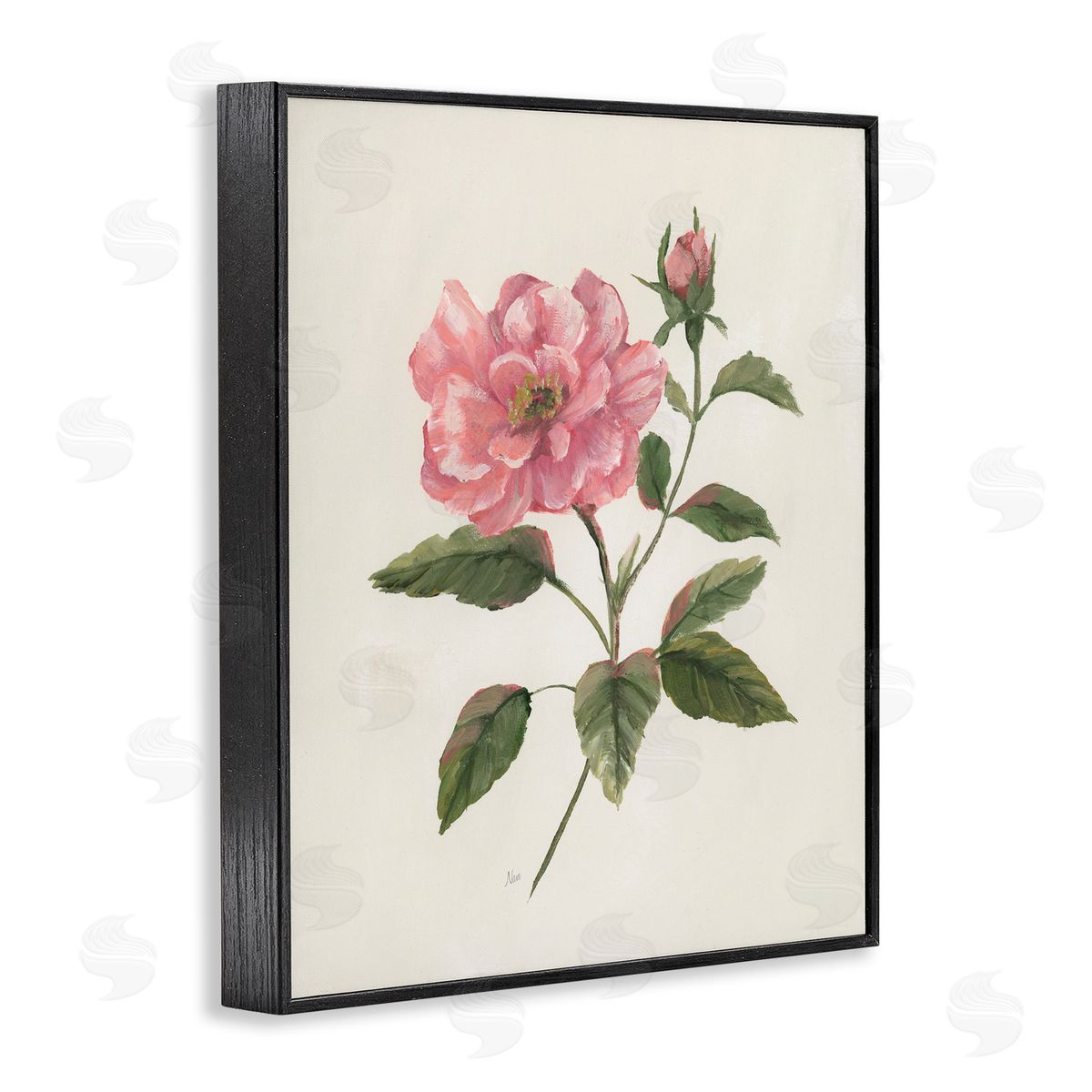 Nan Rosie Rose Flower Blossom Black Framed Giclee Art Print