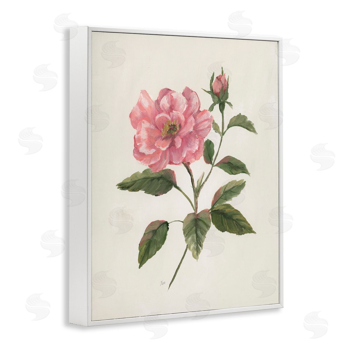 Nan Rosie Rose Flower Blossom White Frame Giclee Art Print