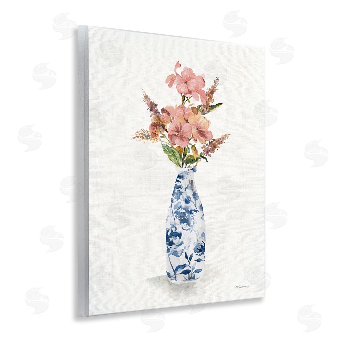 Carol Robinson Chinoiserie Blooms Pink Florals Wall Plaque Art Print