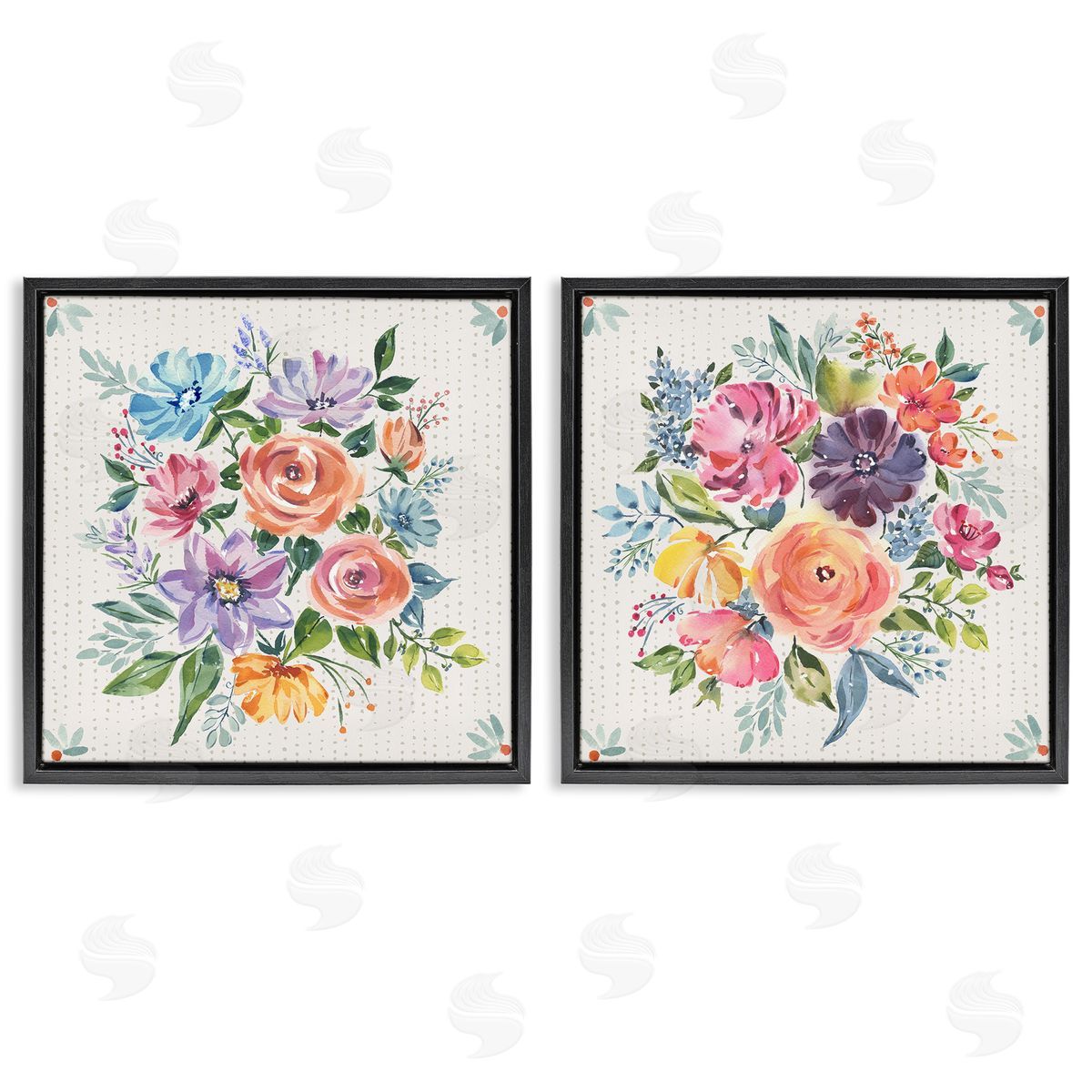 Jenny Faw Vintage Floral Motif Canvas Wall Art Print