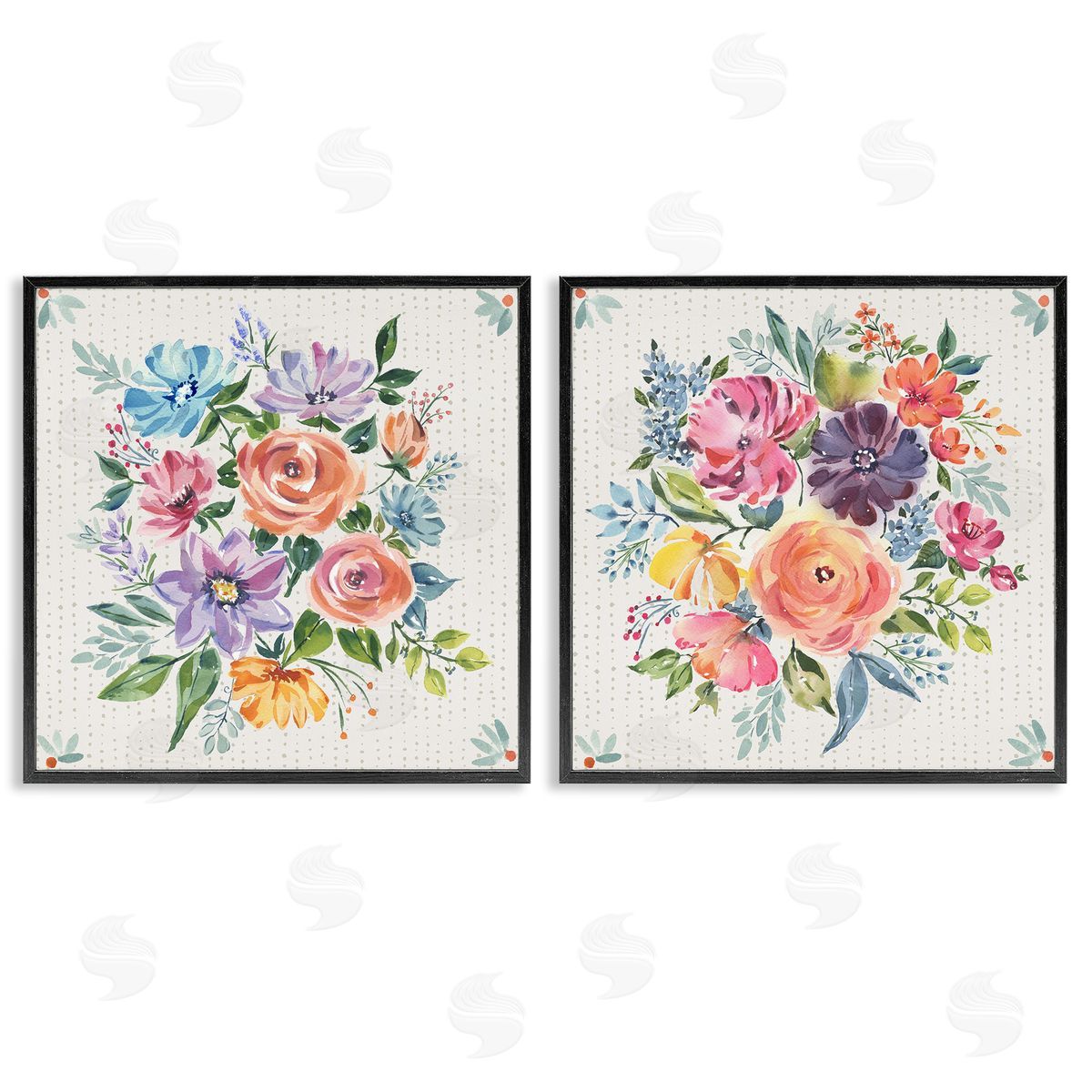 Jenny Faw Vintage Floral Motif Canvas Wall Art Print