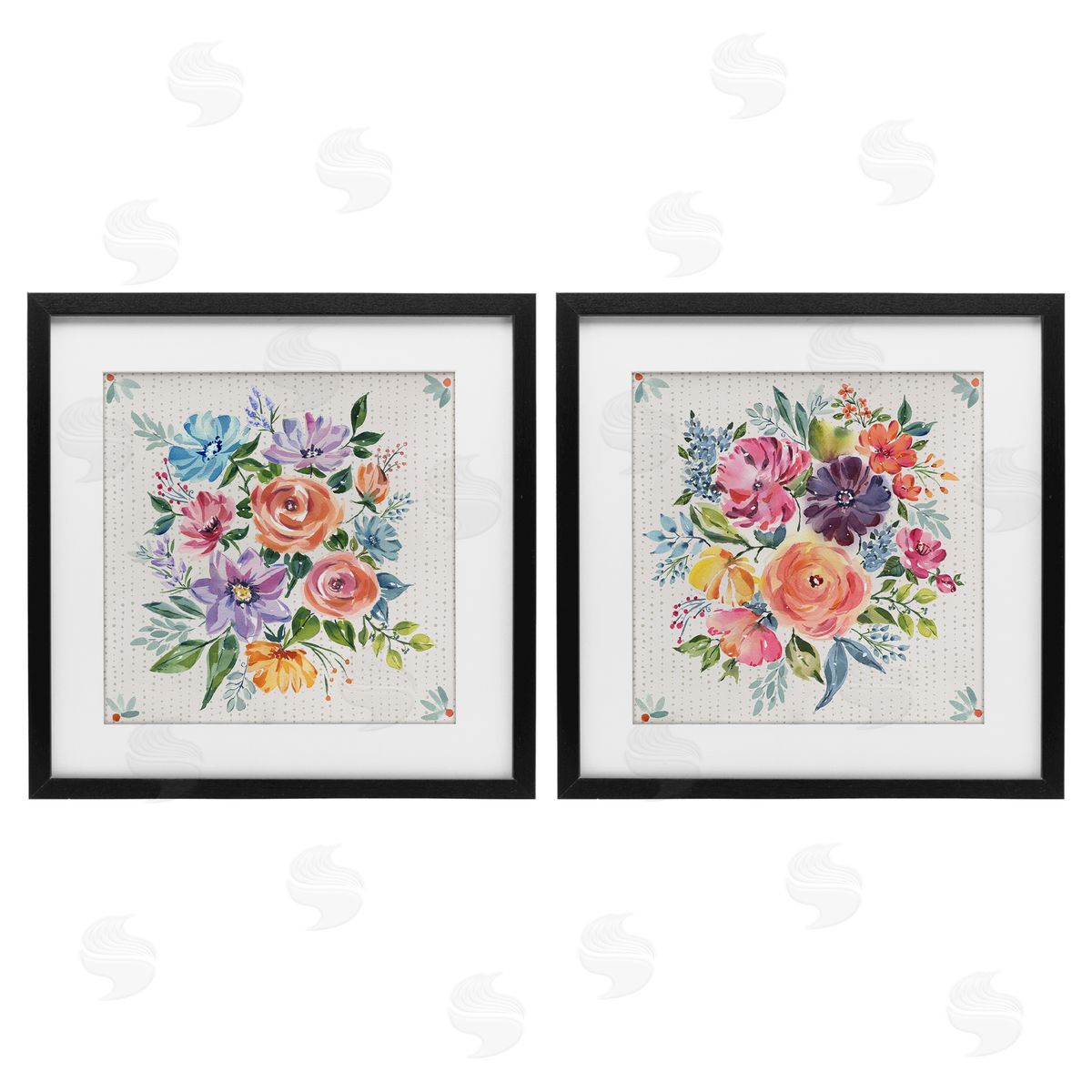 Jenny Faw Vintage Floral Motif Canvas Wall Art Print