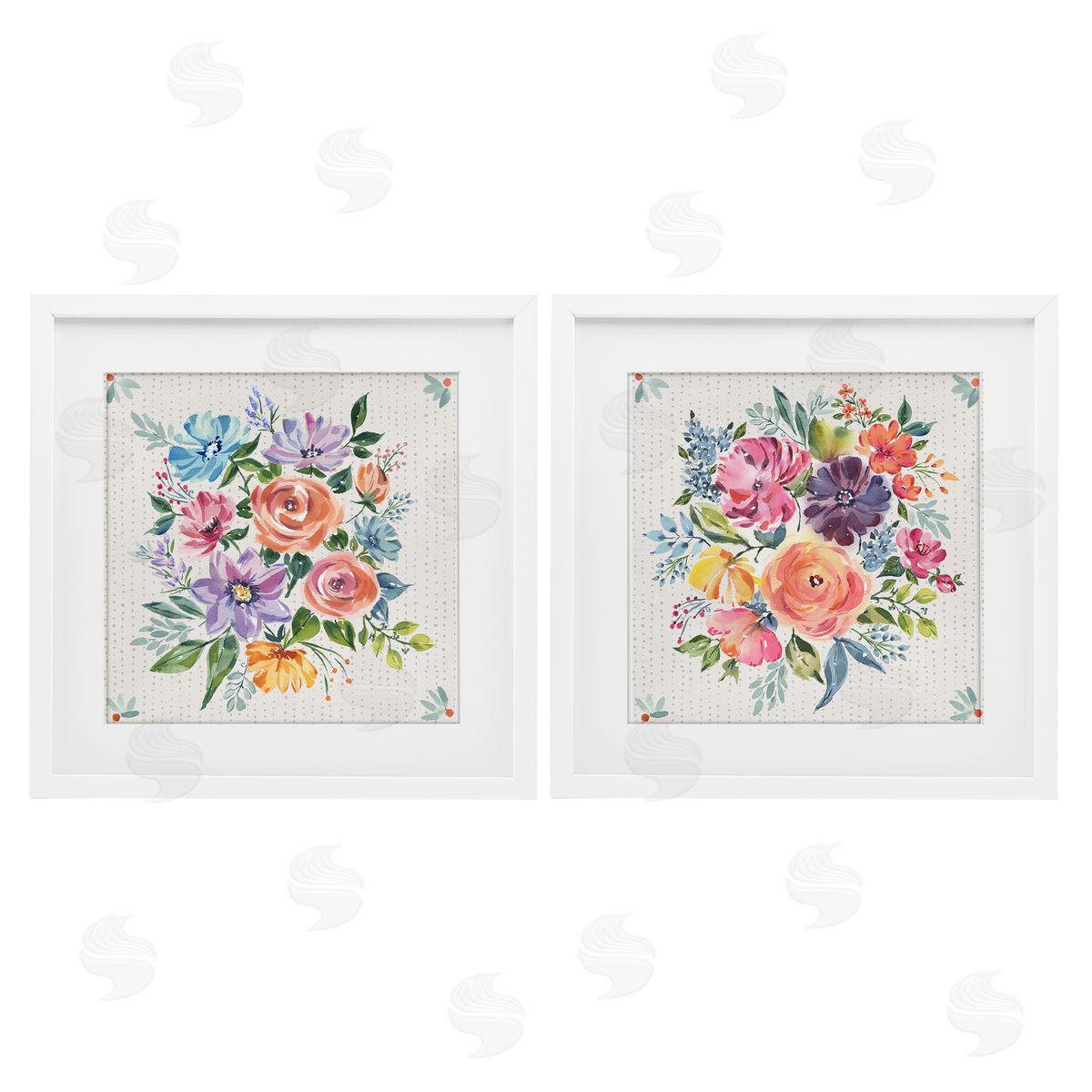 Jenny Faw Vintage Floral Motif Canvas Wall Art Print