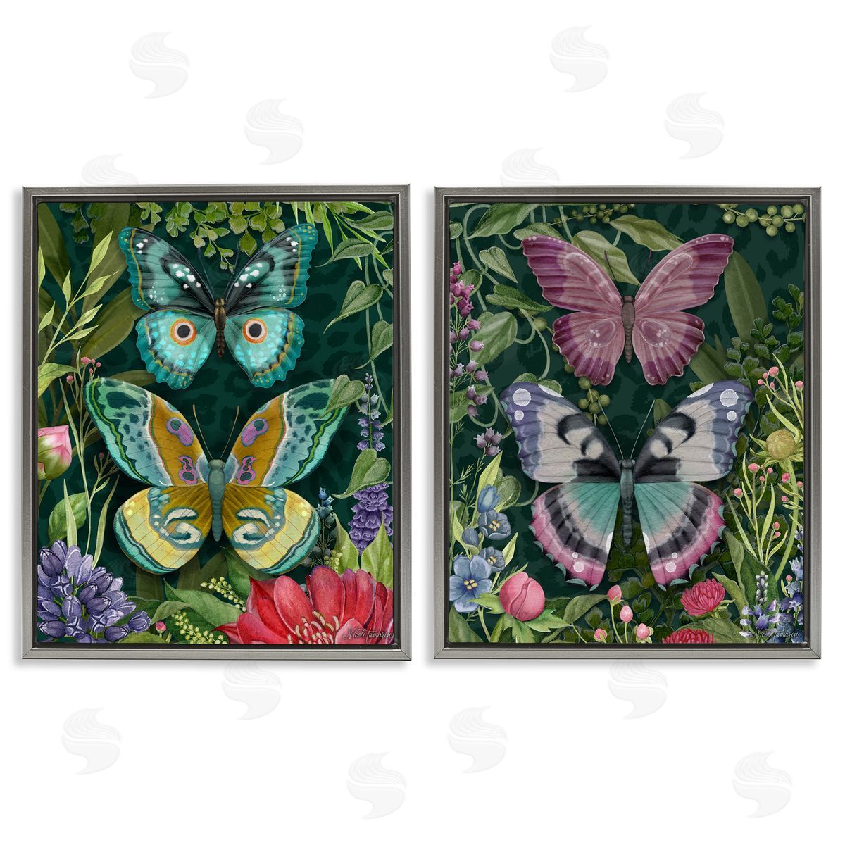 Nicole Tamarin Wild Garden Butterflies Canvas Wall Art Print