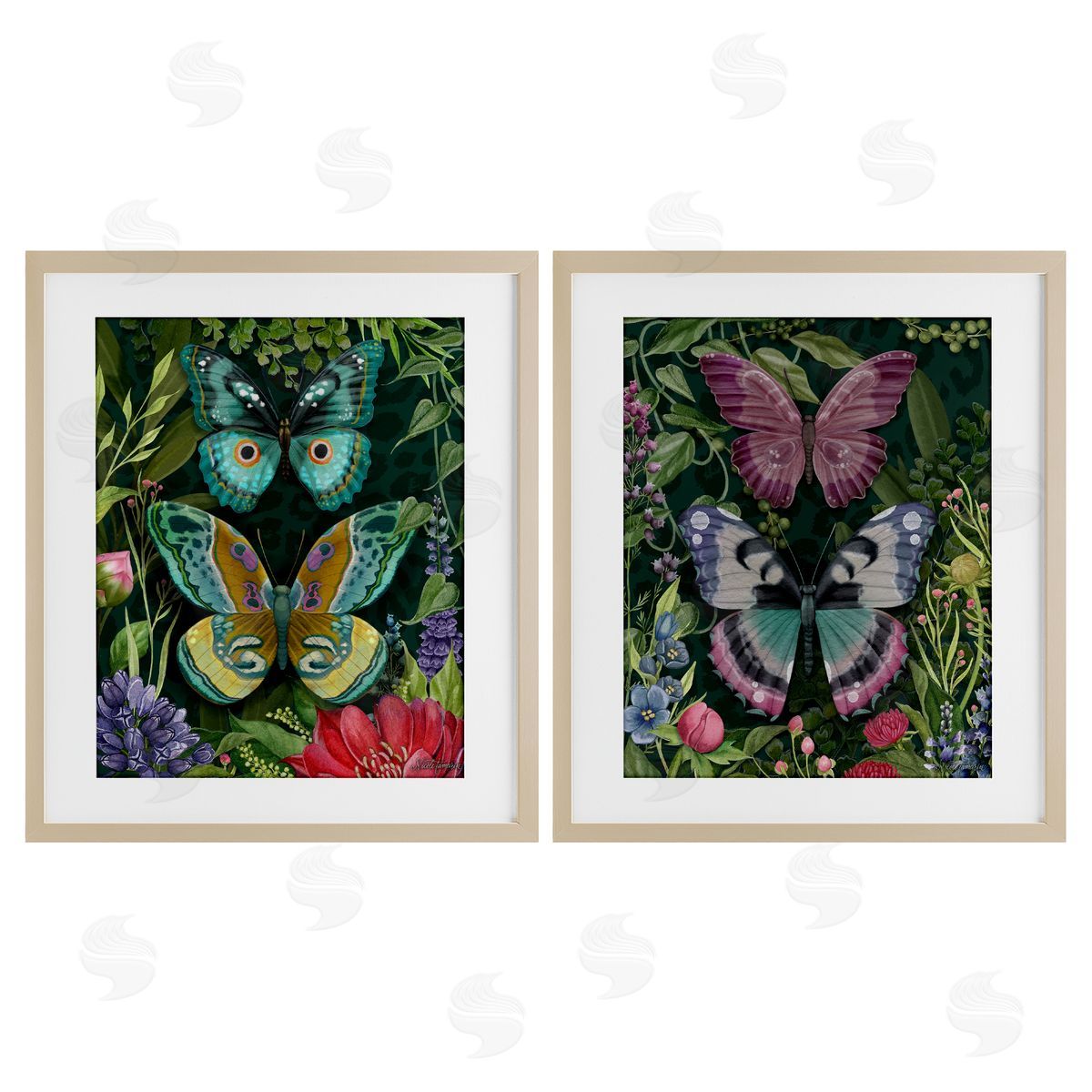 Nicole Tamarin Wild Garden Butterflies Canvas Wall Art Print