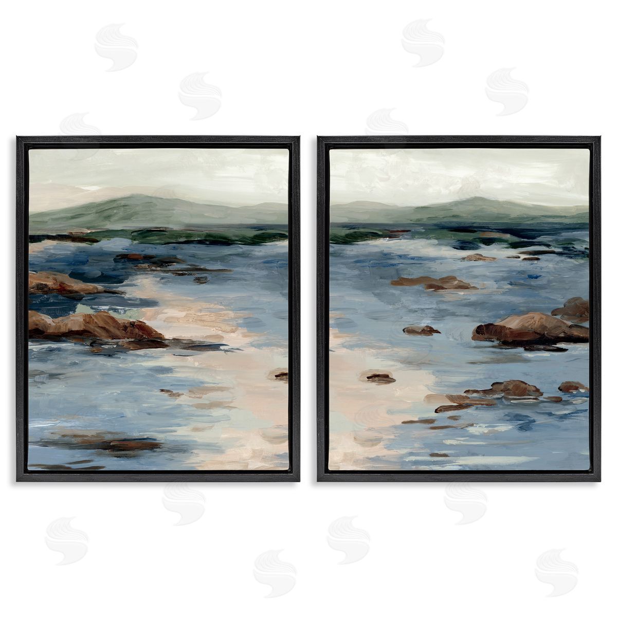Jacob Q Crashing Tides Landscape Canvas Wall Art Print
