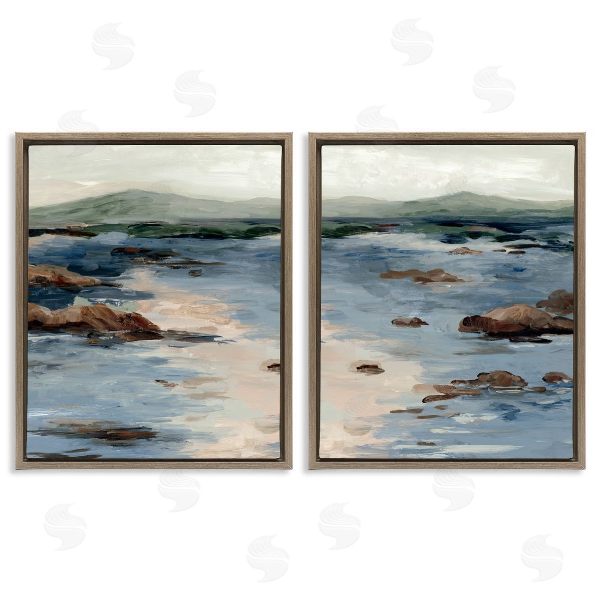 Jacob Q Crashing Tides Landscape Canvas Wall Art Print