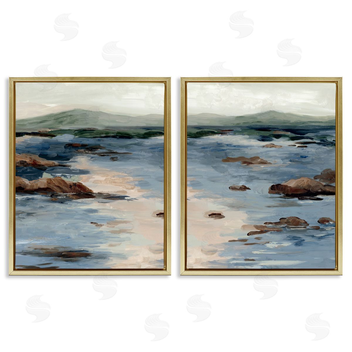 Jacob Q Crashing Tides Landscape Canvas Wall Art Print