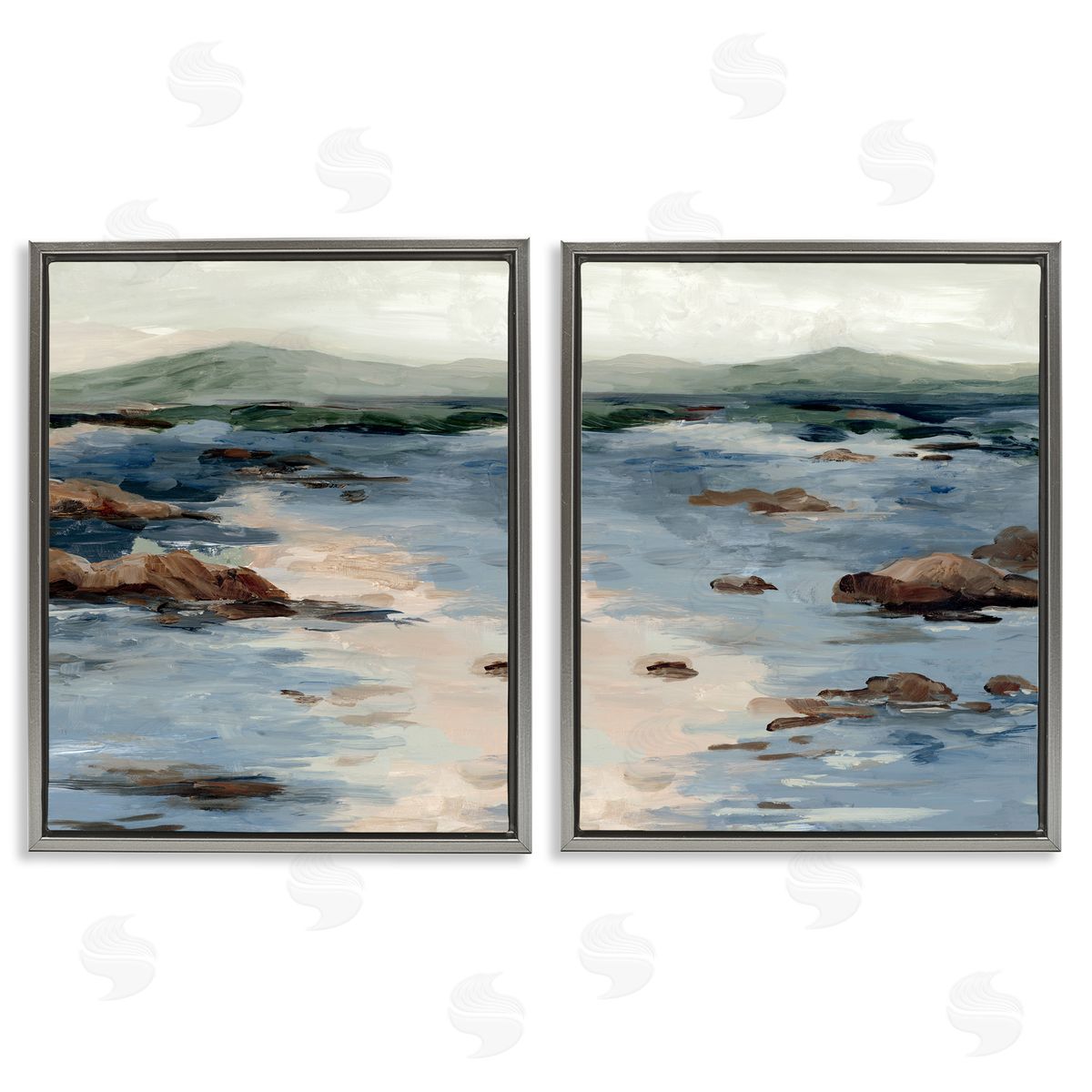 Jacob Q Crashing Tides Landscape Canvas Wall Art Print