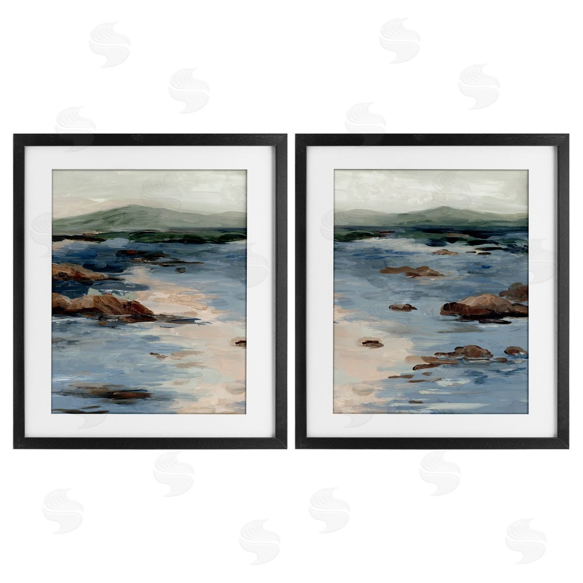 Jacob Q Crashing Tides Landscape Canvas Wall Art Print