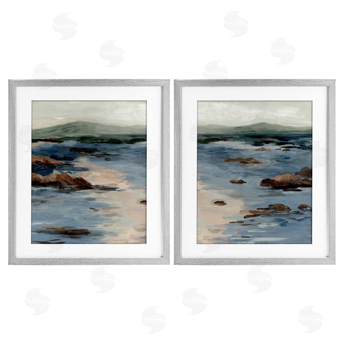 Jacob Q Crashing Tides Landscape Canvas Wall Art Print