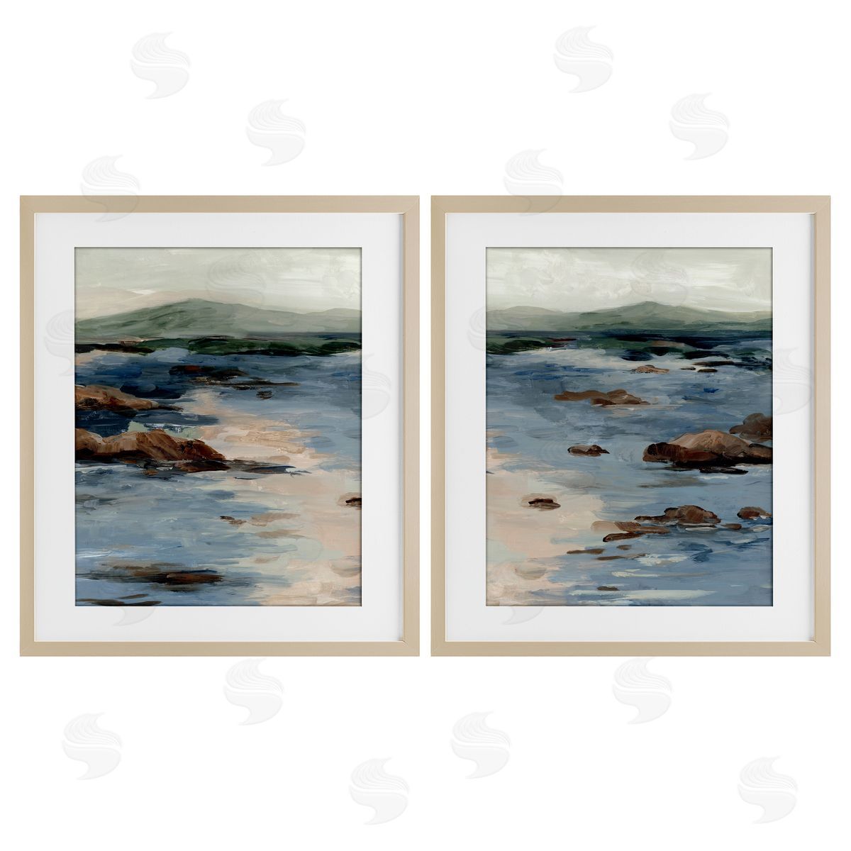 Jacob Q Crashing Tides Landscape Canvas Wall Art Print