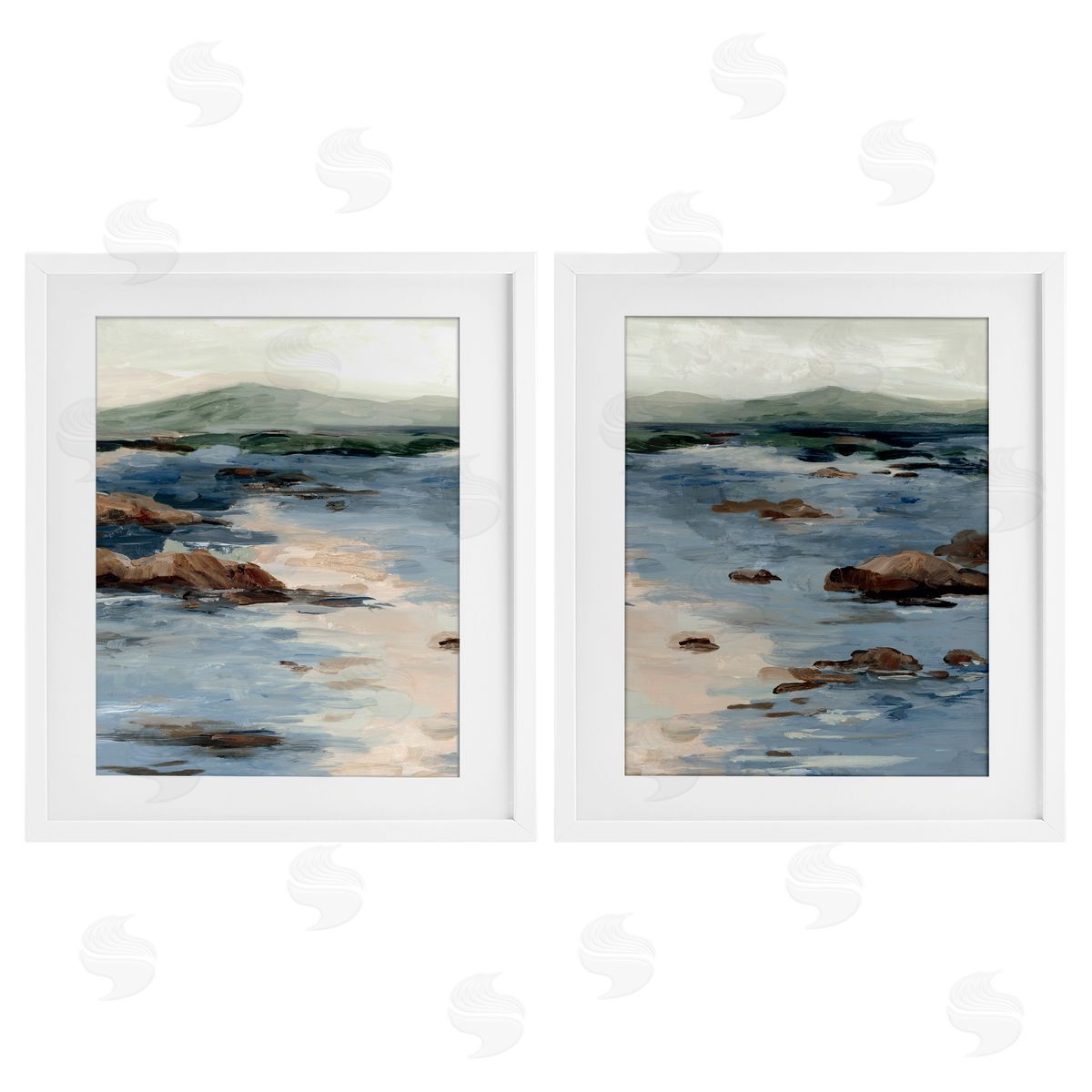 Jacob Q Crashing Tides Landscape Canvas Wall Art Print