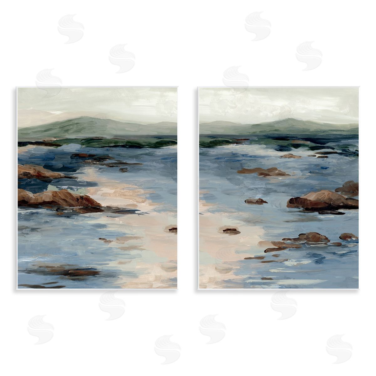 Jacob Q Crashing Tides Landscape Canvas Wall Art Print