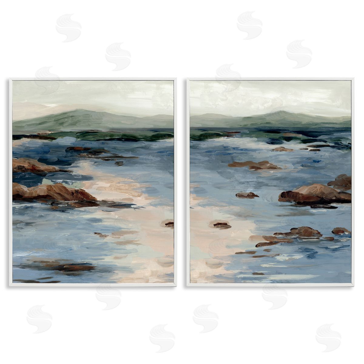 Jacob Q Crashing Tides Landscape Canvas Wall Art Print