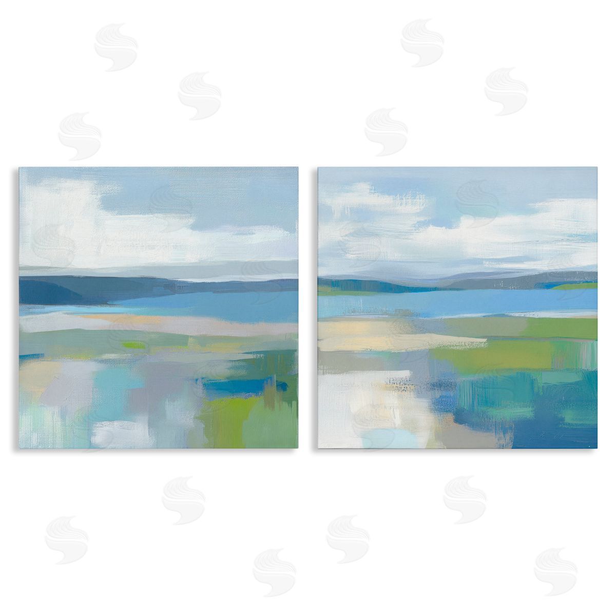 Mona Grace Brushed Quiet Cove Landscape Canvas Wall Art Print
