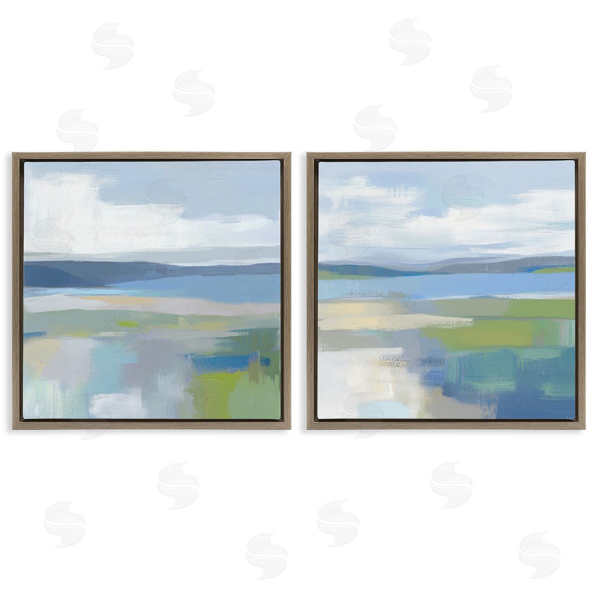 Mona Grace Brushed Quiet Cove Landscape Canvas Wall Art Print