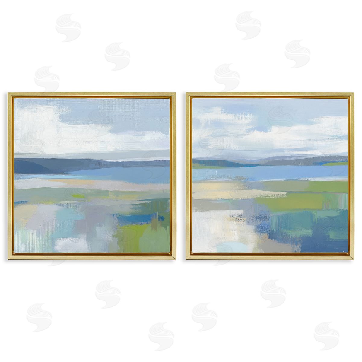 Mona Grace Brushed Quiet Cove Landscape Canvas Wall Art Print