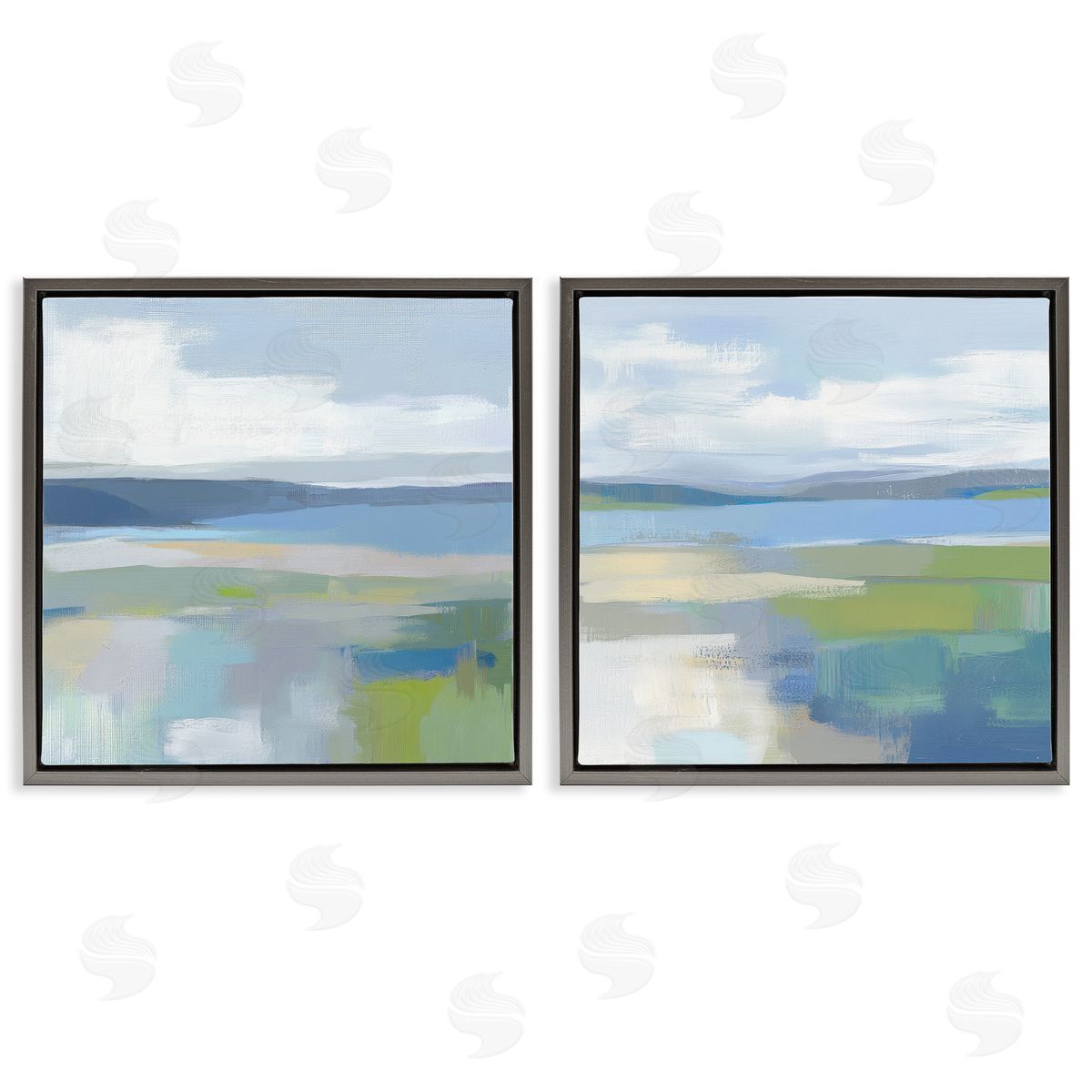 Mona Grace Brushed Quiet Cove Landscape Canvas Wall Art Print